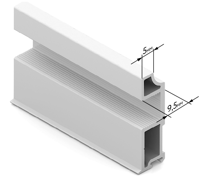 Размеры вертикального профиля система Slim Line ARISTO