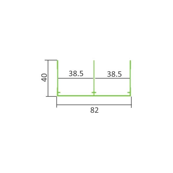 Направляющая двухполозная верхняя (Slim line/NOVA) размеры, схема